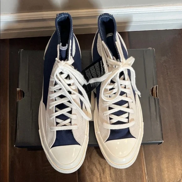 Converse Navy and White Chuck Taylor High Top Sneakers - Picture 3 of 12